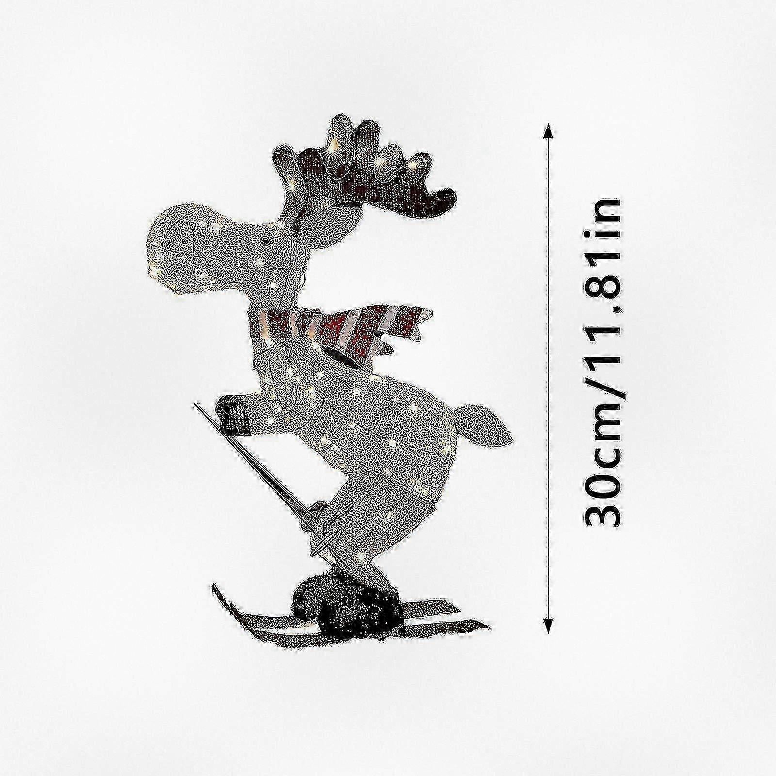 Optimalisert LED-ski-elg utendørs juledekorasjon for hager - 30 cm