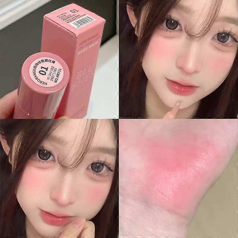 Soft, matte blush stick, natural matte finish, brightens complexion and makes you look younger, multi-purpose single-color blush stick