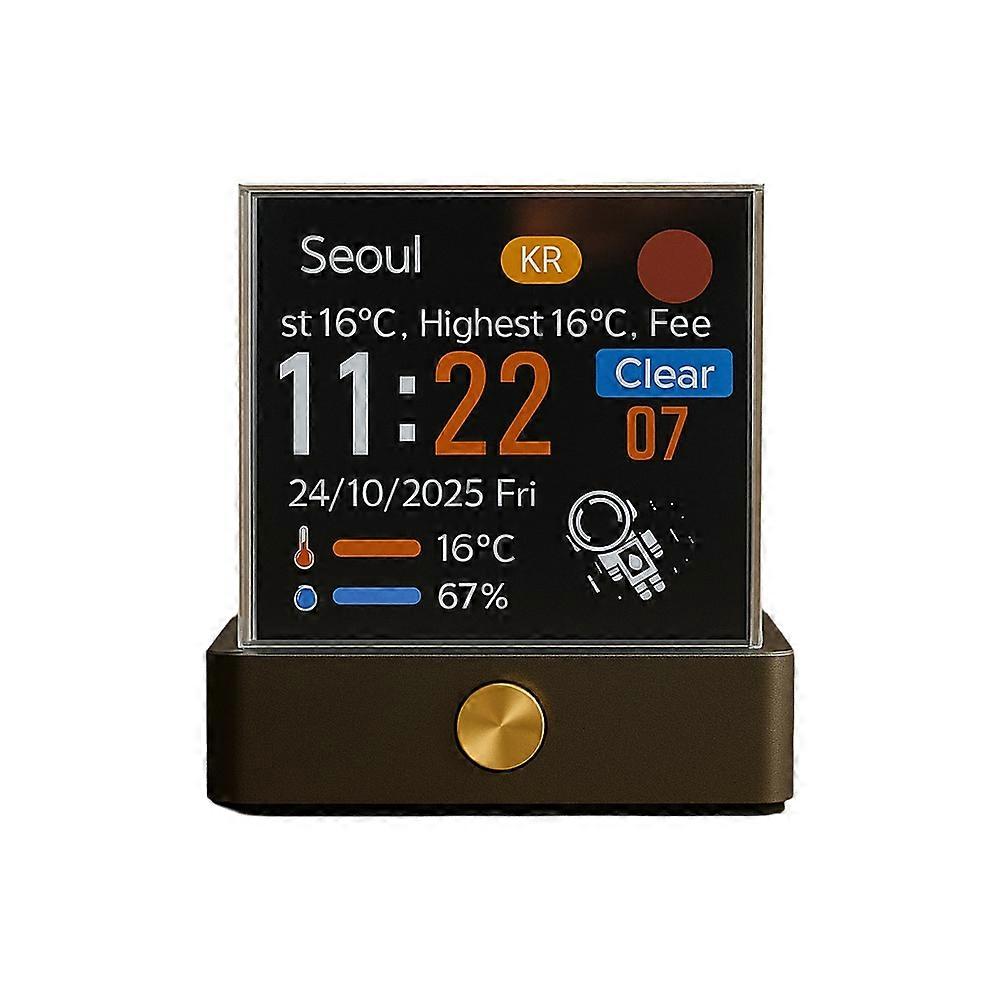 Bitcoin Stock Ticker Monitor Digital Display Clock Weather Temperature Humidity Cube Photo Display