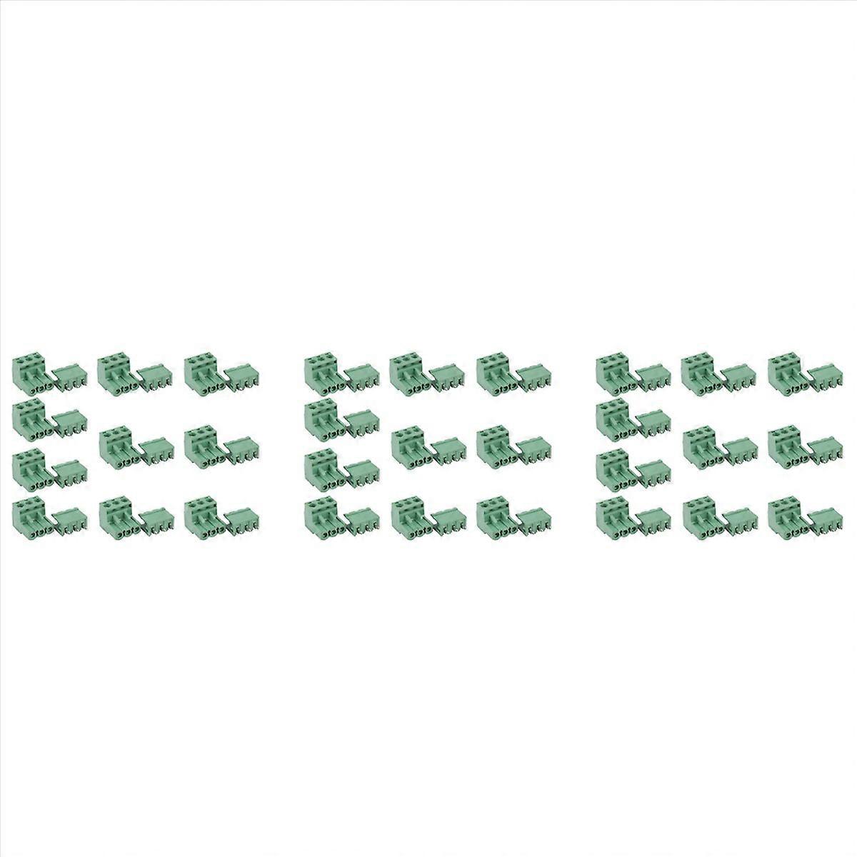 30Pcs 5.08mm Pitch 3Pin Plug-in Screw PCB Terminal Block Connector Right Angle