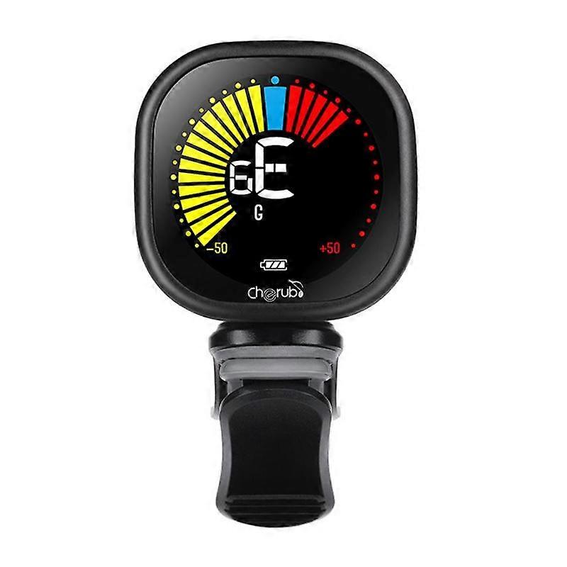 Professional Clip-On Tuner with Rechargeable Battery 360° Rotating LCD Display for Guitar Violin Ukulele Chromatic Tuning