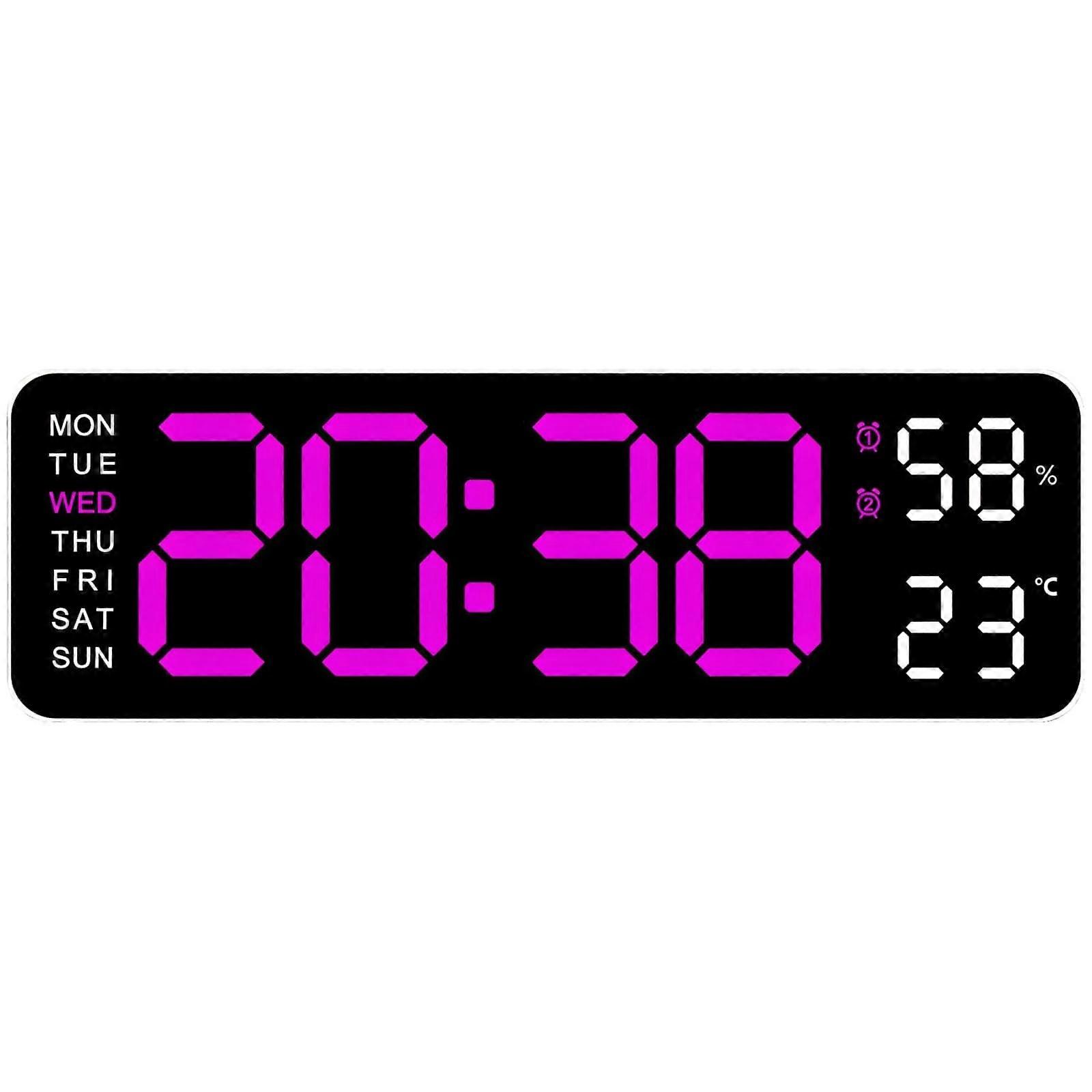 LED Digital Wall Clock with Large 9 Inch HD Display, Dual Alarm, USB Powered for Home or Office