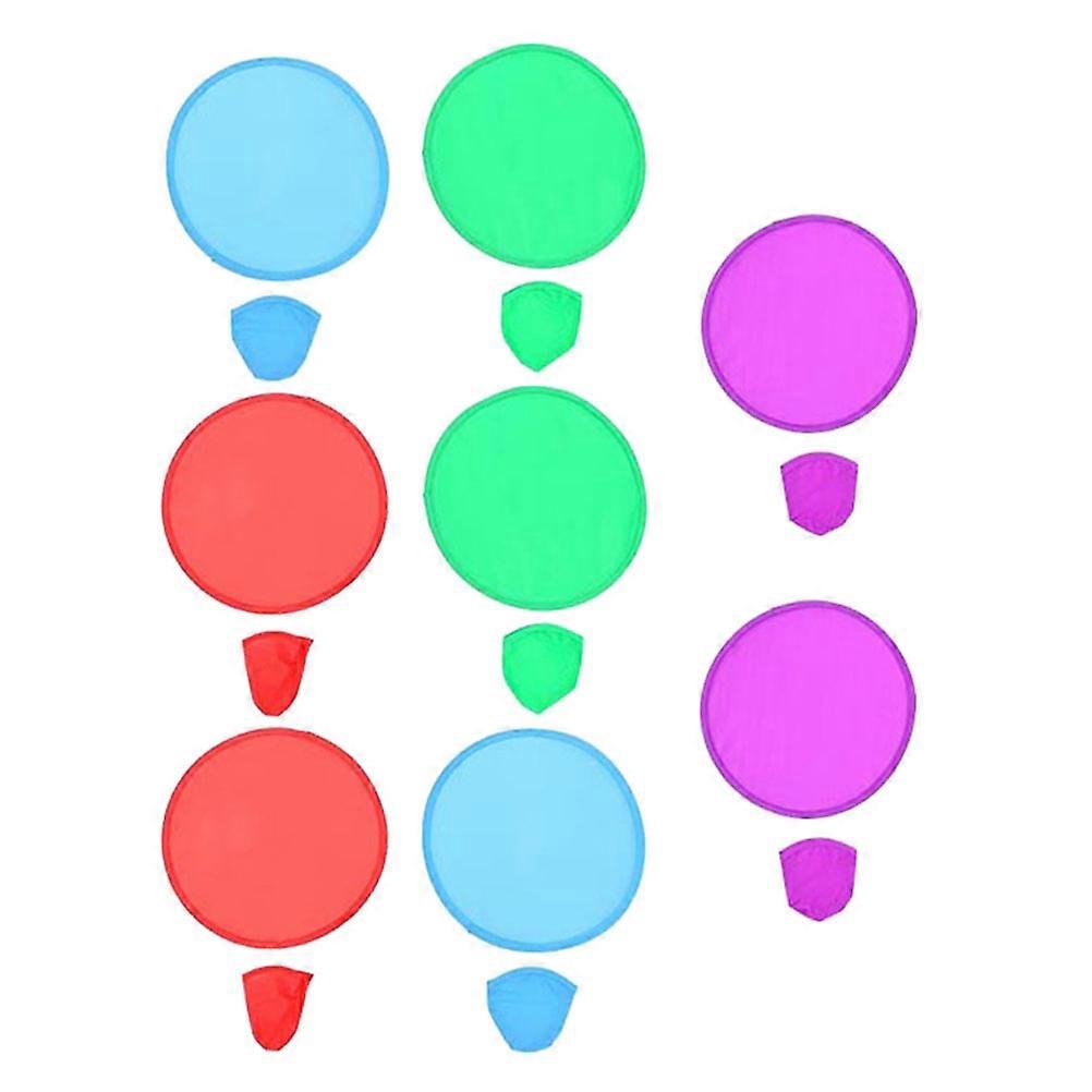 Foldable Flying Discs Polyester Round Fans for Outdoor Use 15Pcs Set