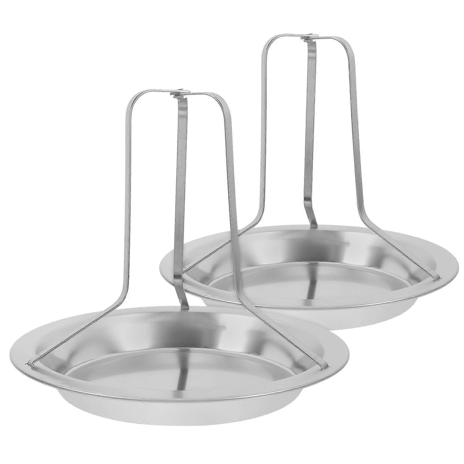 Stainless Steel Chicken Roasting Rack for Grill 2Pcs Vertical Roaster Rack Silver