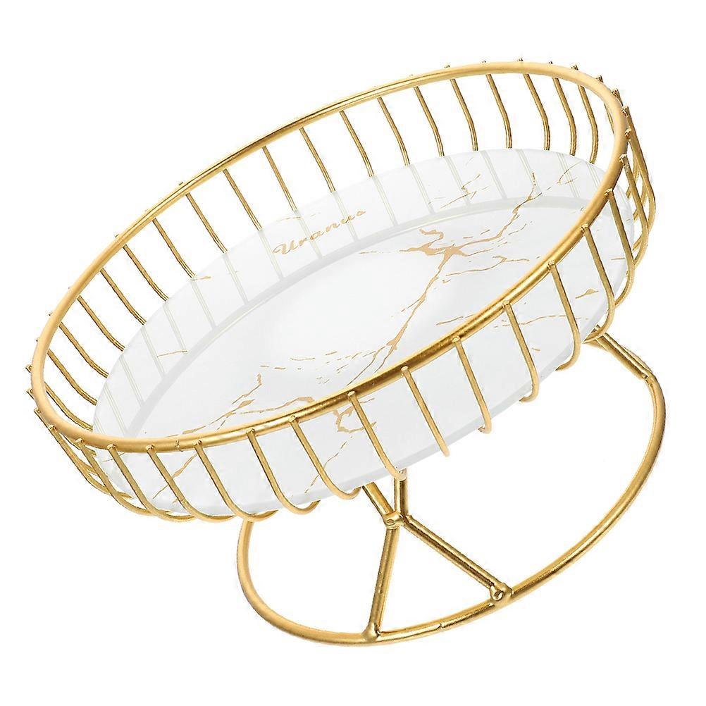 Point Plate Metal Basket for Refreshment Holder White Wire Tray