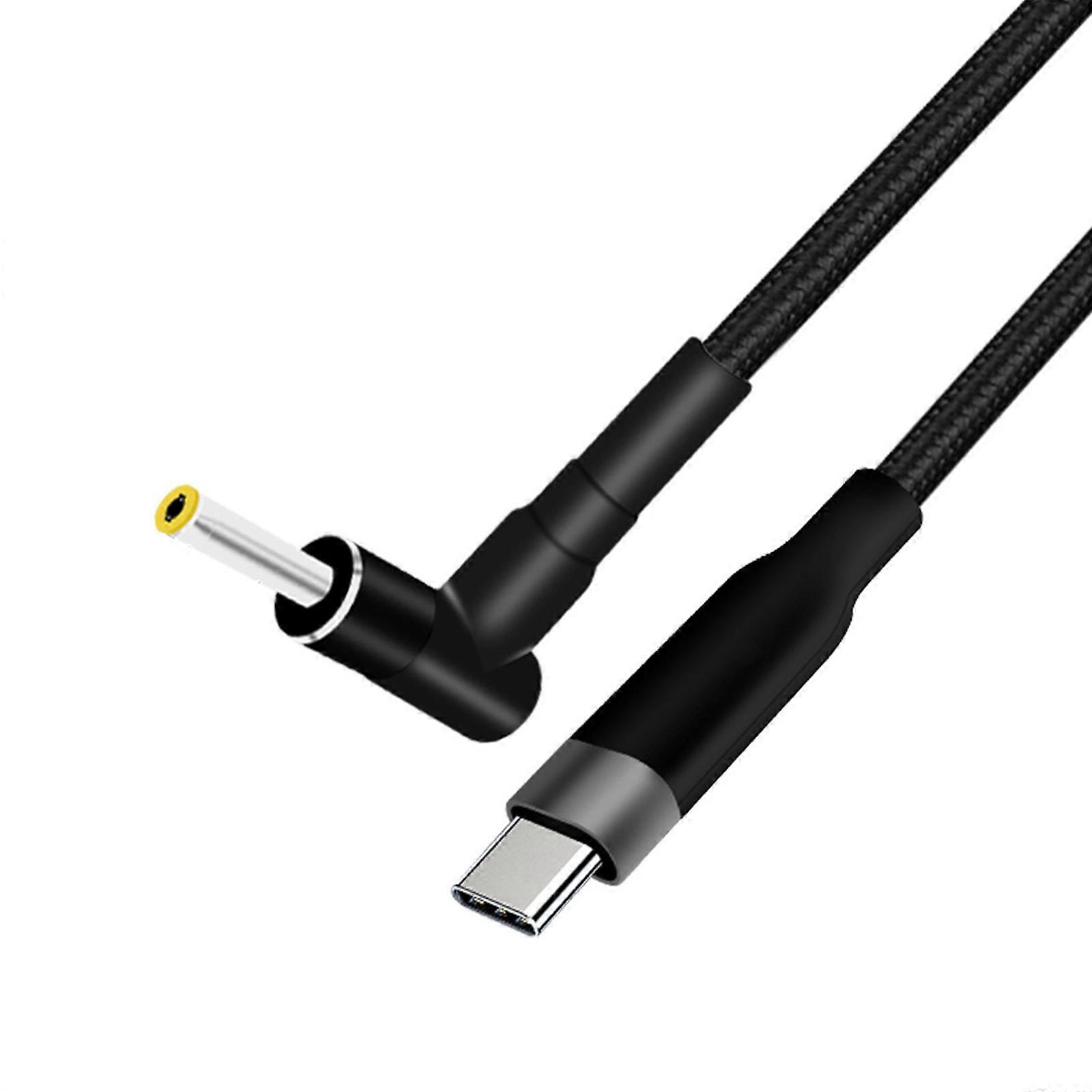 Notebook Power Cable USB C Male to DC5.5x2.5mm Connection Robust Braided Wire for Notebooks 20V 5A Multicolor