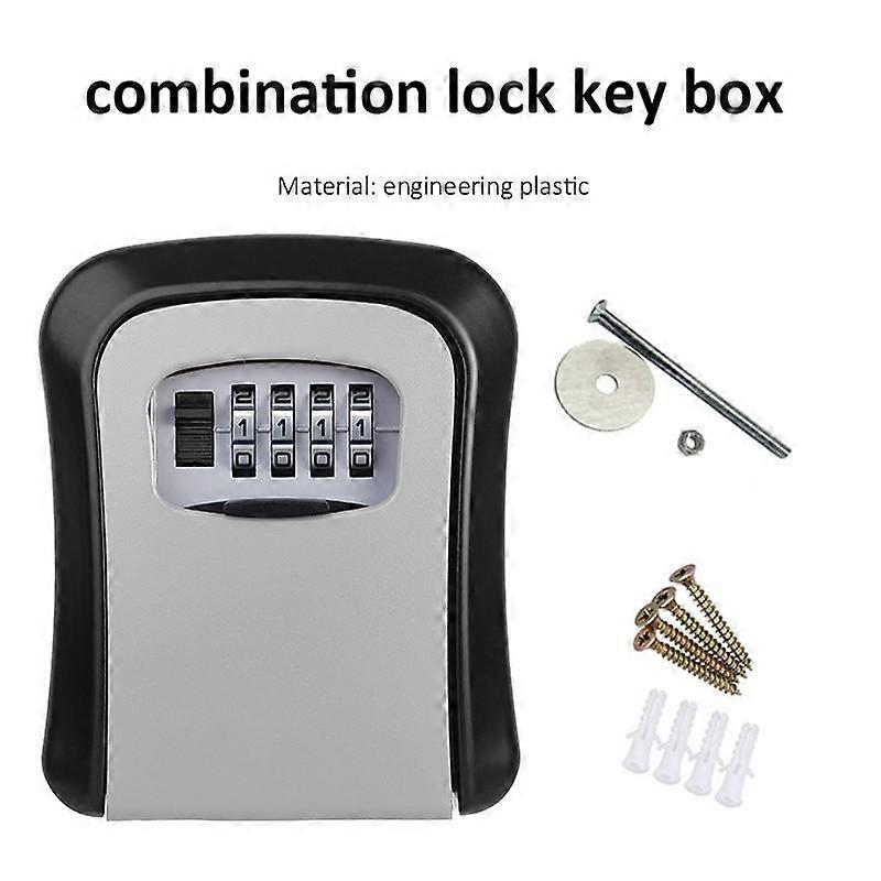 Wall Mounted Smart Password Safe Plastic Key Storage Lock Box Weatherproof 4-bit Combination Key Security Storage Password Lock Box