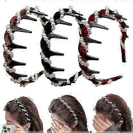 3 חבילות סרט שיער פנינה מלאכותי גולגולת גבוהה וינטג', 2025 סרטי פנינים אלגנטיים חדשים לנשים בנות, להקות שיער דקורטיביות אביזרי שיער אופנתיים