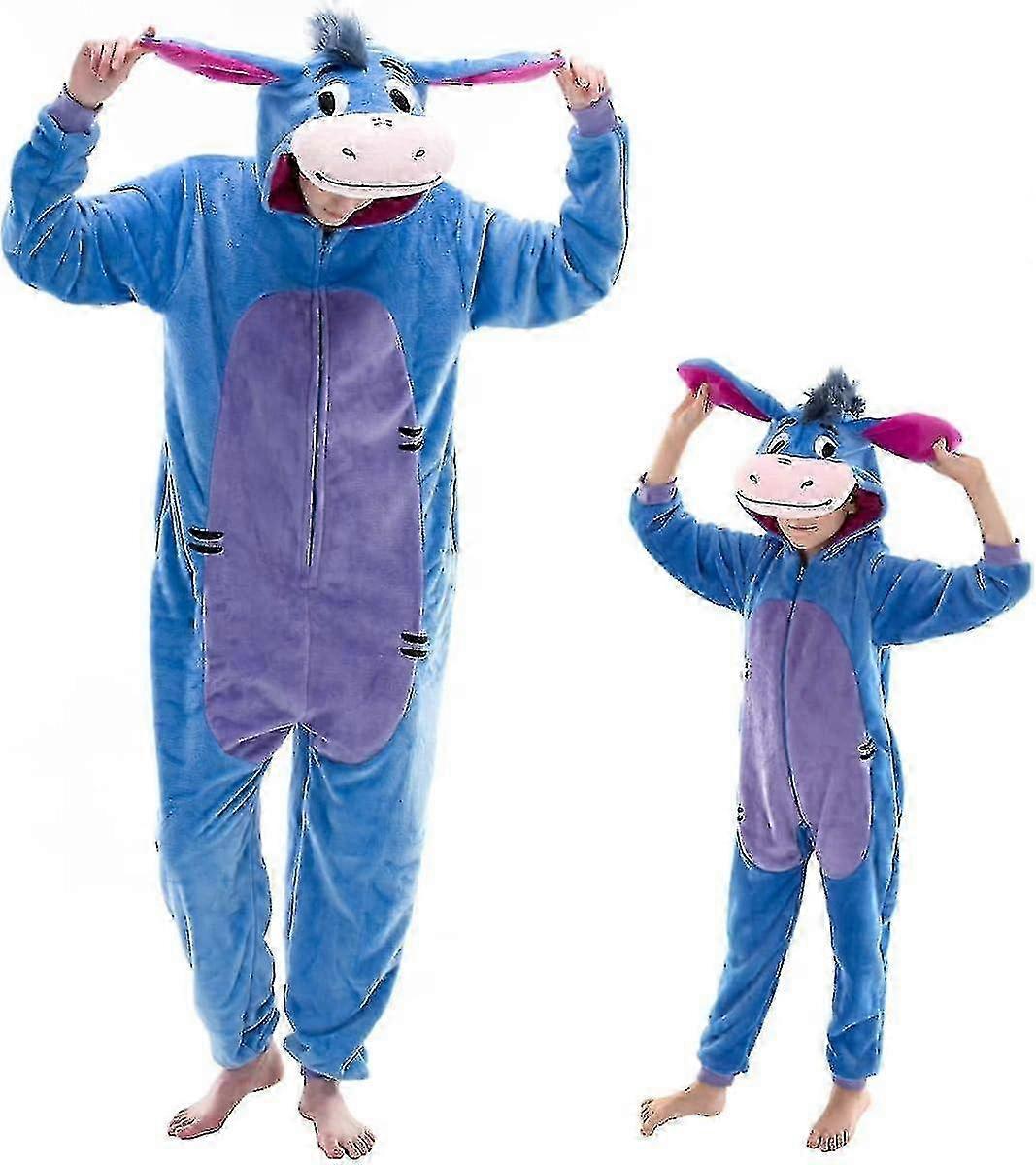Tättsittande unisex vuxen pyjamas, flanell cosplay djur en bit Halloween kostym sovkläder hemkläder