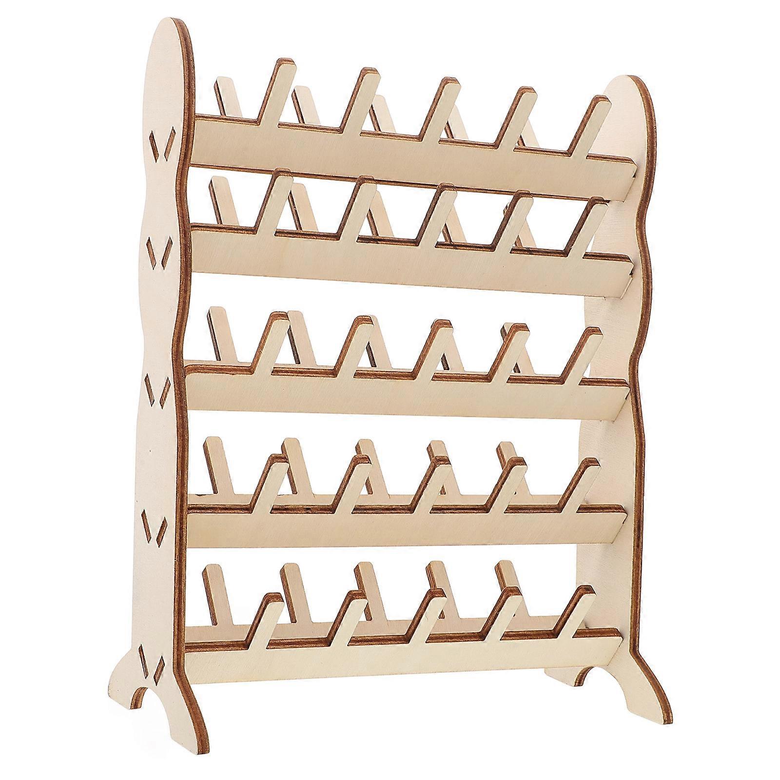 Thread Organizer Wooden Embroidery Thread Holder for Storage