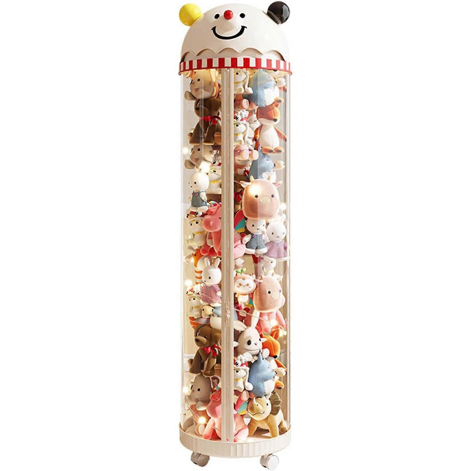 Large Clear Vertical Stuffed Animal Storage Cylinder With Zipper Lid Standing Display Organizer For Play Room 143.5cm