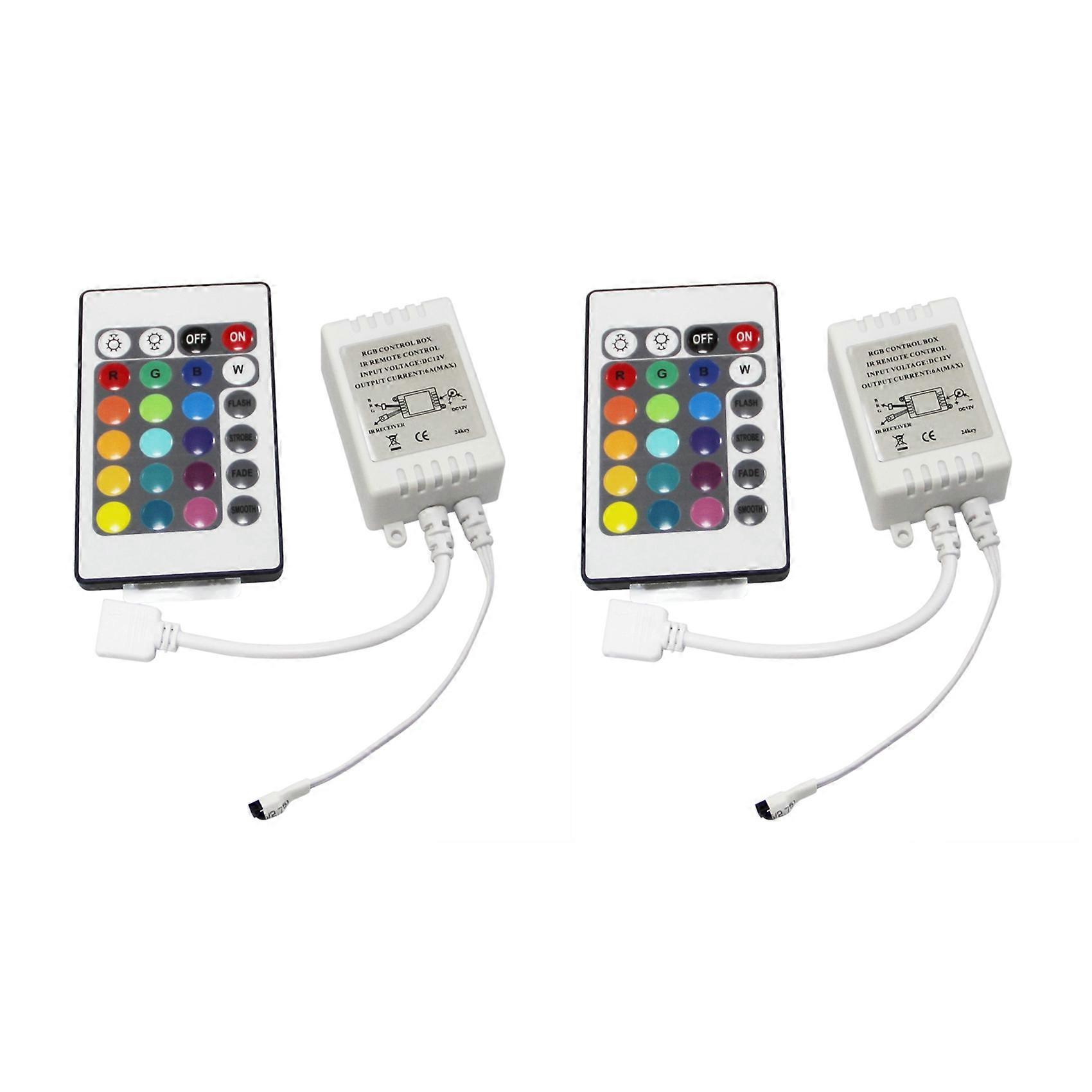 2X LED RGB Controller Control IR FB 24 Keys White 12V