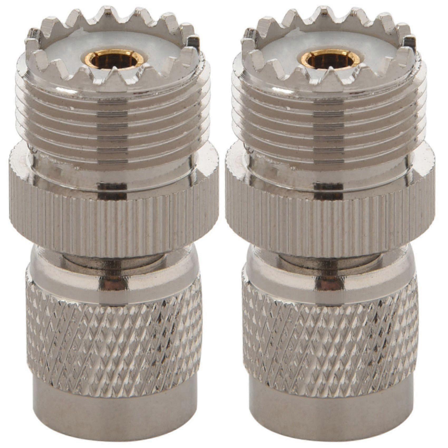 2X TNC-Stecker auf PL259 UHF-Buchse Adapterstecker, Silber