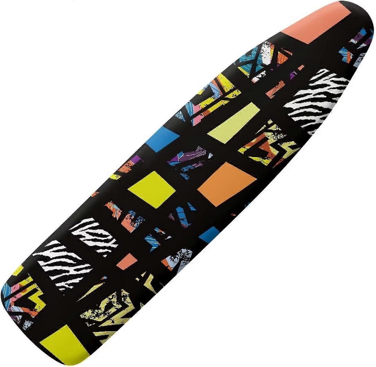 Plaid Texture Ironing Board Cover and Pad Standard Size 15x54 Inch with Elastic Edges Non Stick Scorch and Stain Resistant 3 Hook and Loop Fastener S