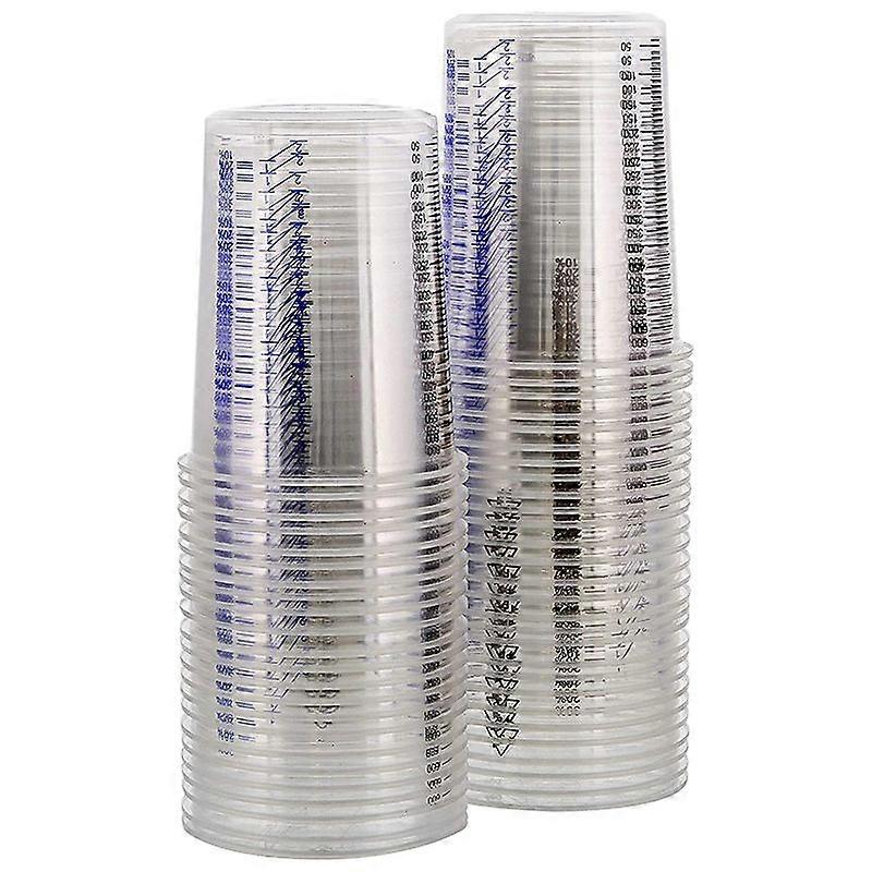 20 Oz (600Ml) Disposable Flexible Clear Graduated Plastic Mixing Cups