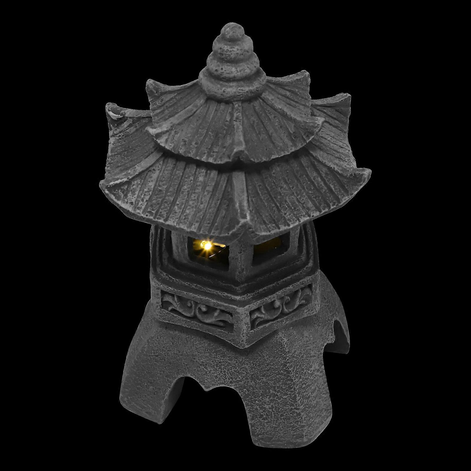 Zen Design Solar Lantern Resin Lamp for Garden