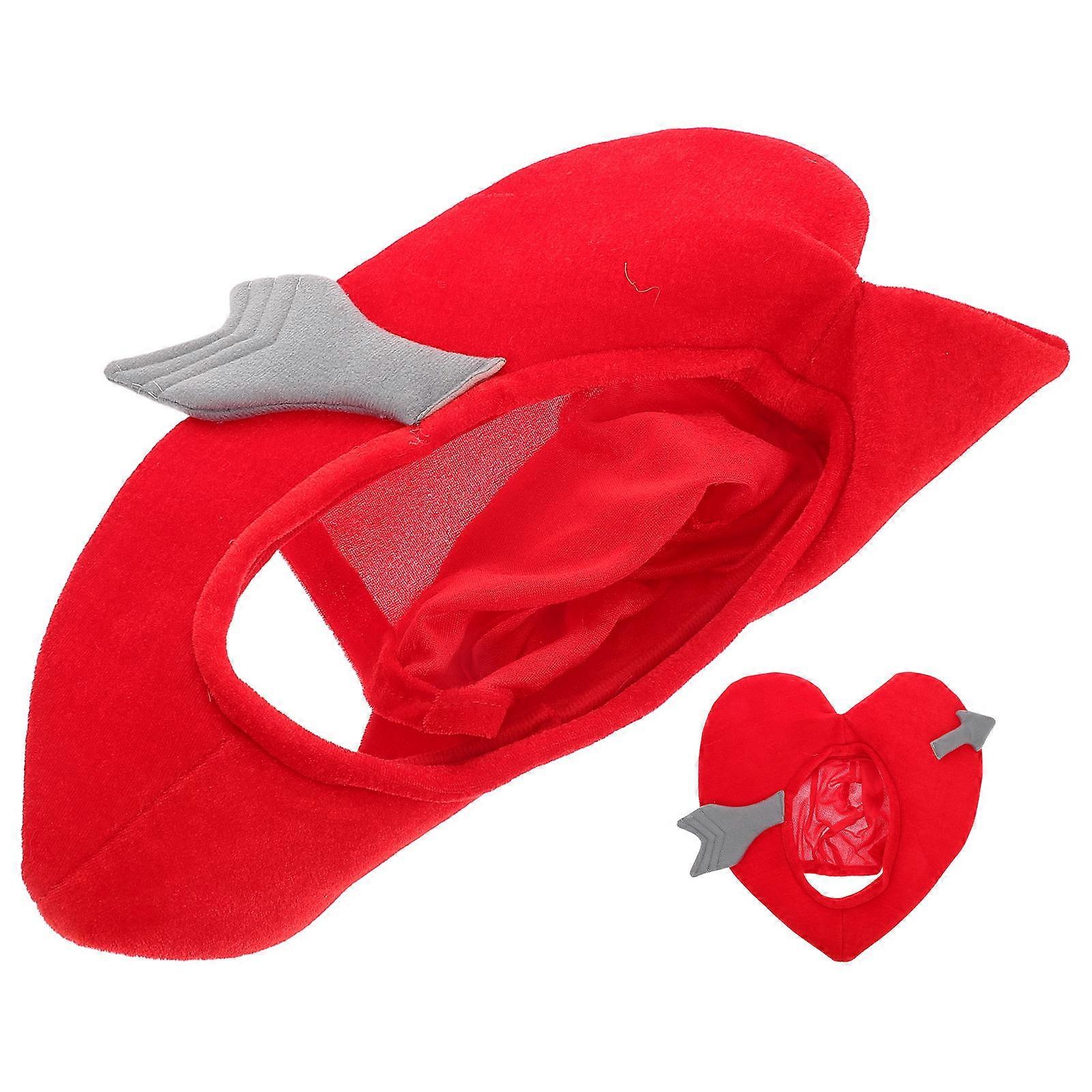 Funny Cupid Arrow Heart Shaped Hat for Party Red Headgear