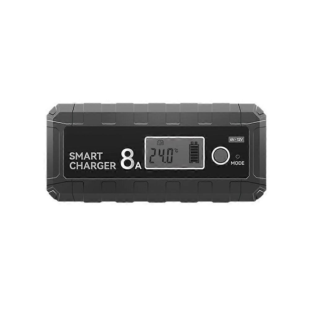 6V 12V 12.8V.8AMP Smart Autos Charger LCD Display for Car Motorcycle Lithium Riron Phosphate Battery 4AH-100AHE US Plug