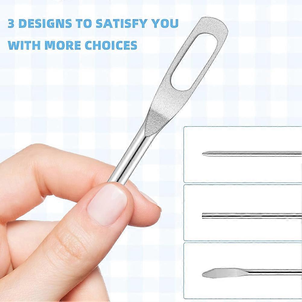 3 Pcs Drawstring Threader Tool Replacement Sewing Needle Metal Quick Threader Rope Flexible Easy Drawstring Threader