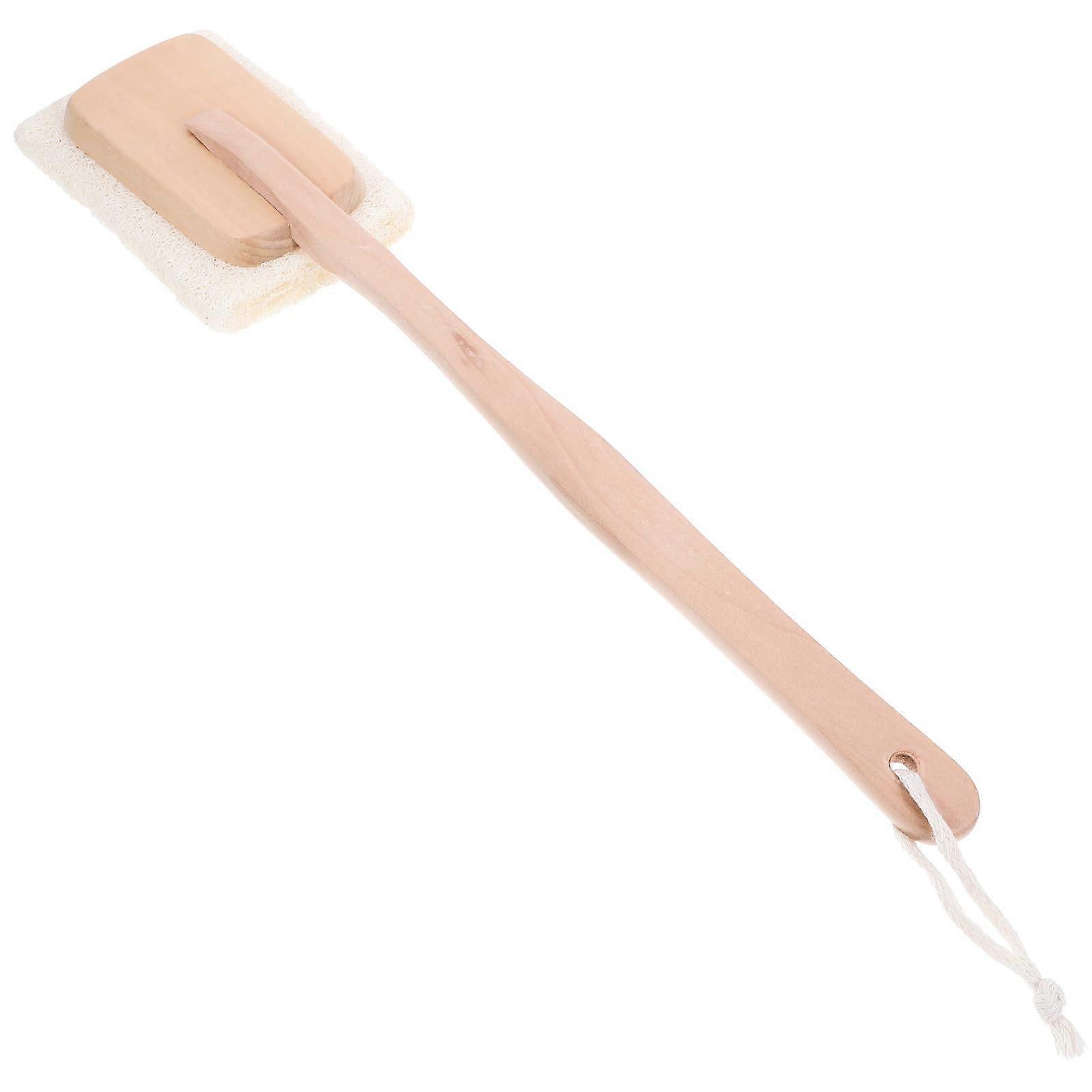 Back Scrubber for Shower with Long Handle Natural Bristles, Exfoliating Body Brush for Deep Clean
