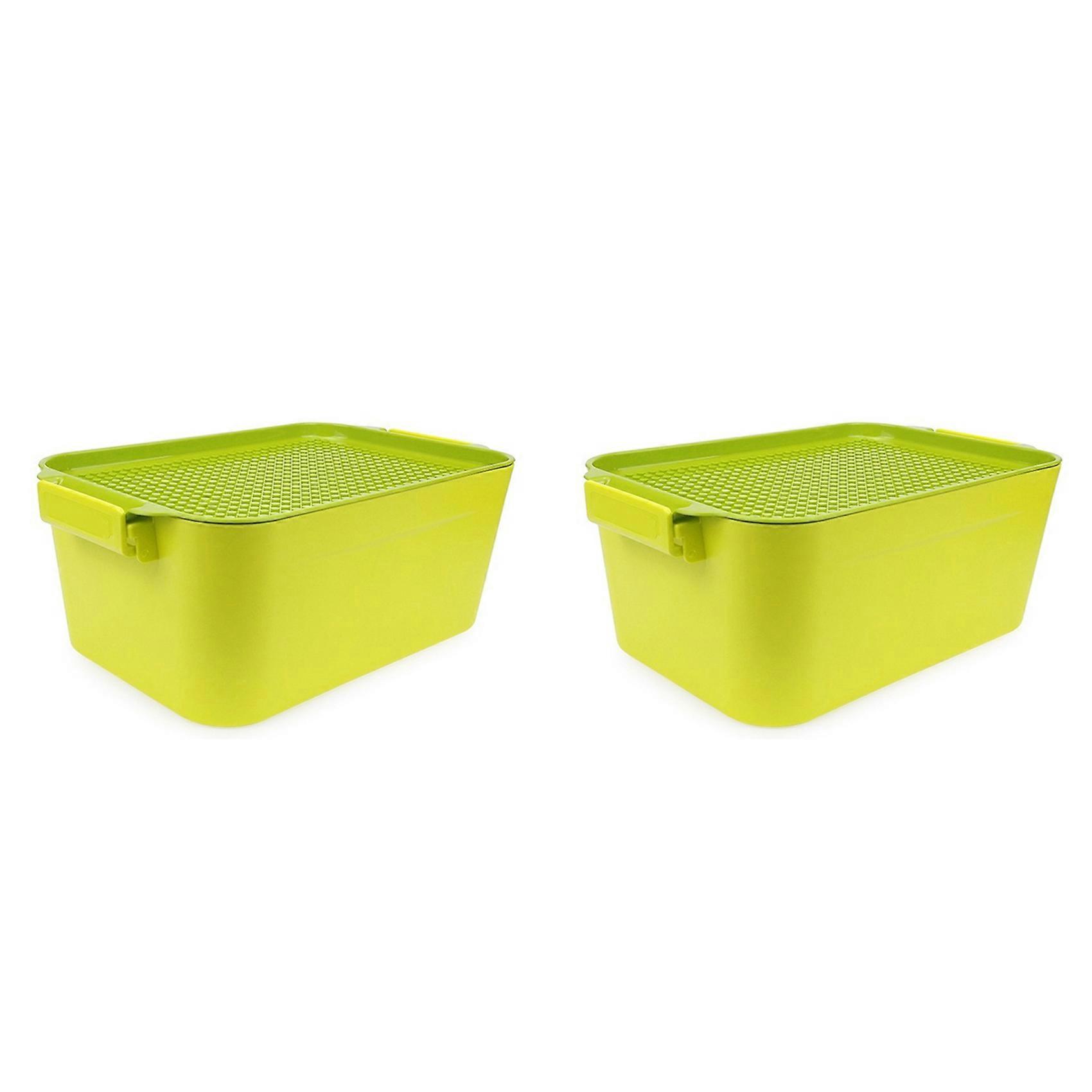 2X Building Block Storage Box Children'S Toy Box Building Block Box-Green