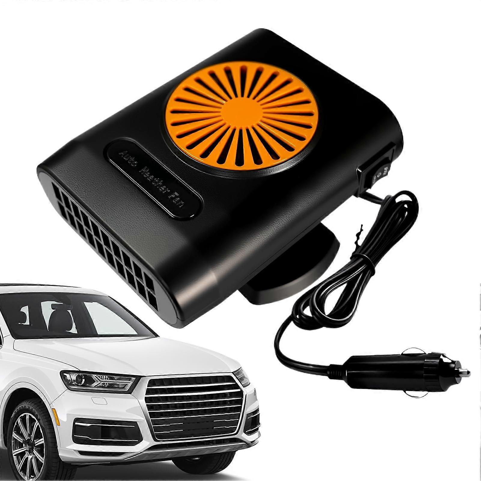 12V 24V Portable Car Heater and Defroster with Fast Ice Removal and 360° Airflow Rotation – Orange