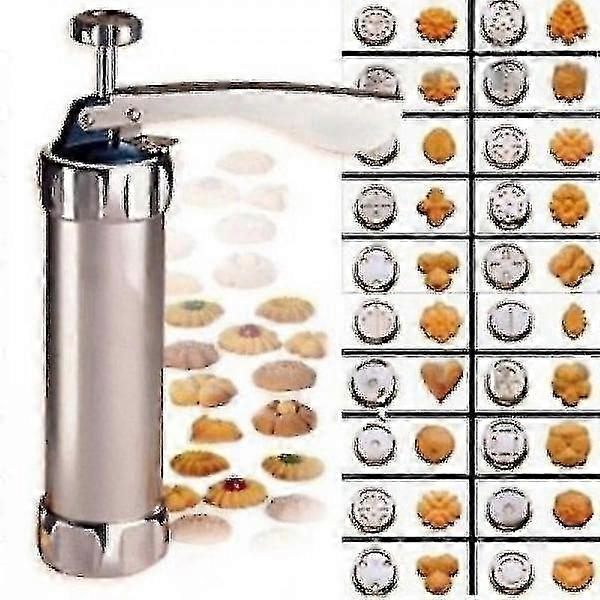 Stainless Steel Biscuit Extruder Press Cookie Gun Kit Set.