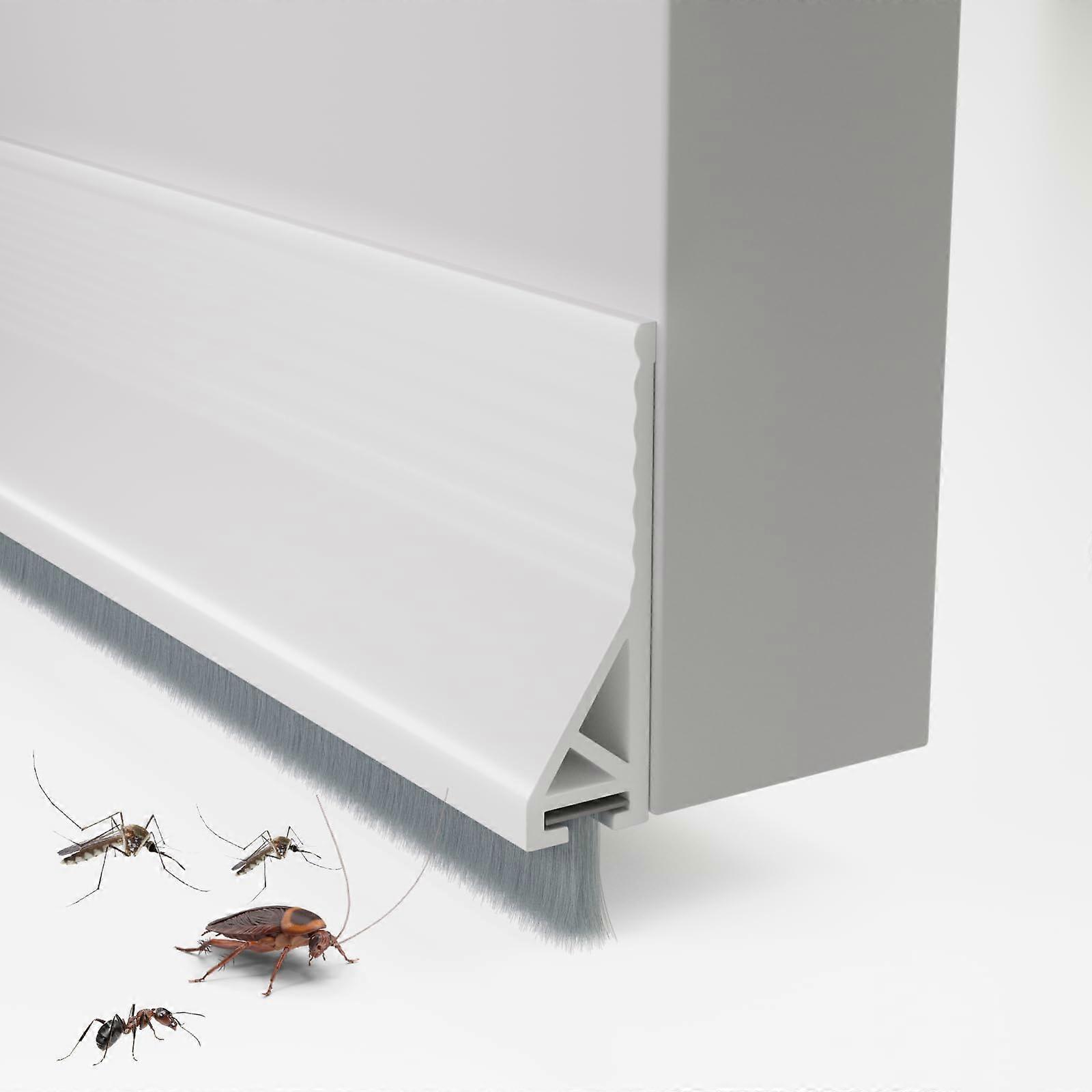 Door Draft Stopper 39' Self Adhesive Under Door Seal with Brush for Noise Dust and Energy Saving