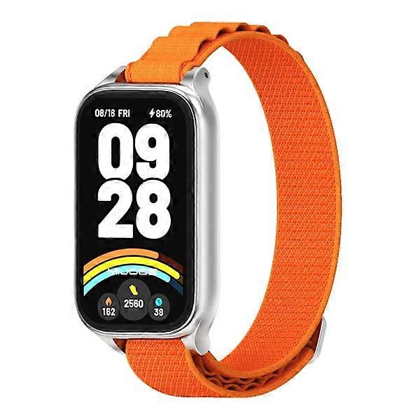 Bracelet Replacement for compatible with Xiaomi Smart Band 8 9 Active, Orange Silver Strap Accessory