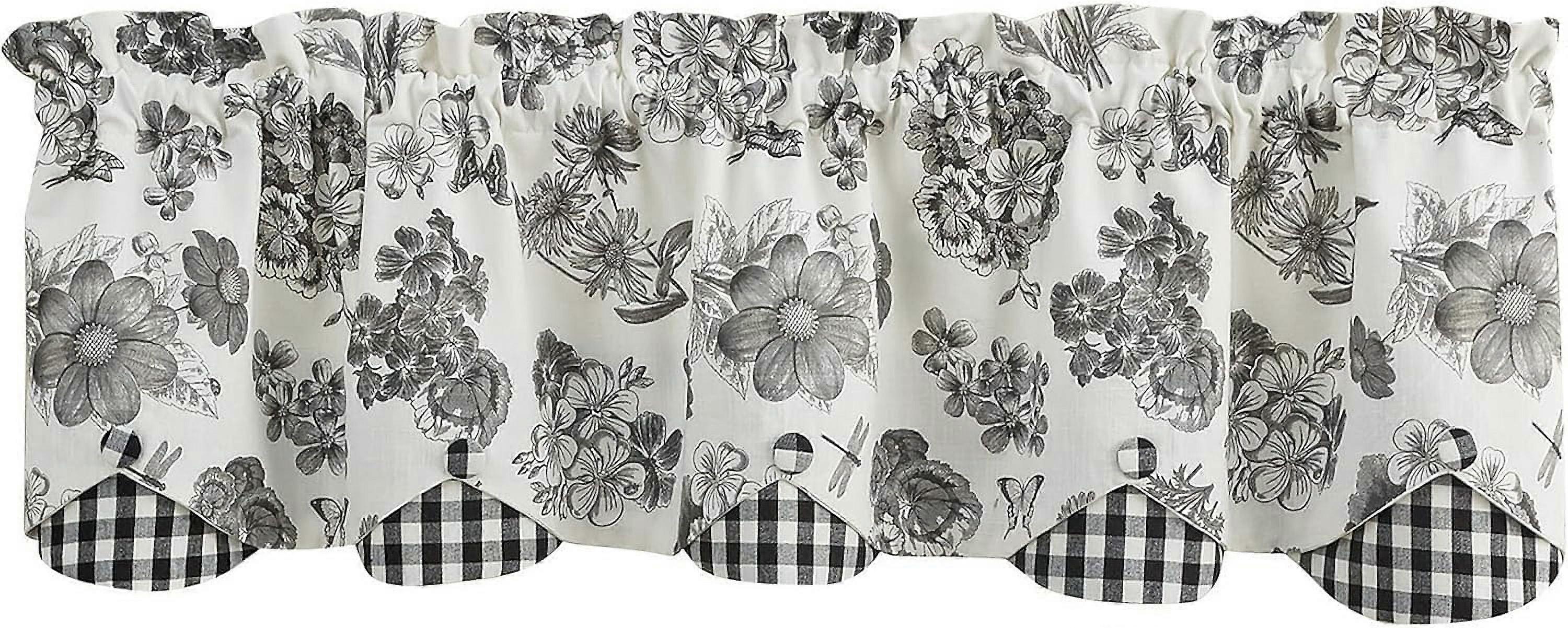 White Geranium Lined Scallop Valance