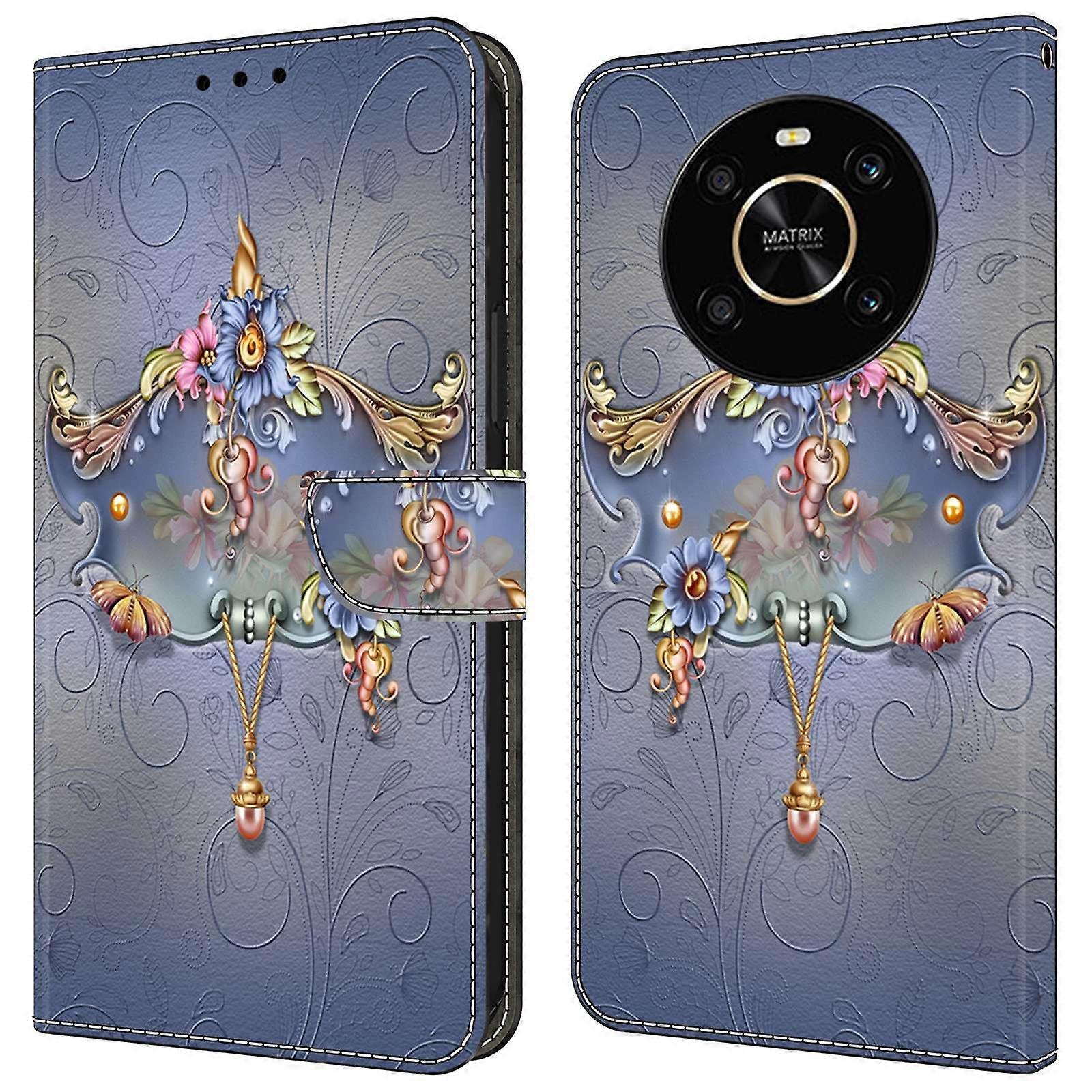 For Honor X9 5G Scratch-Resistant Mobile Phone Case Shockproof Pattern Wallet Stand Cover