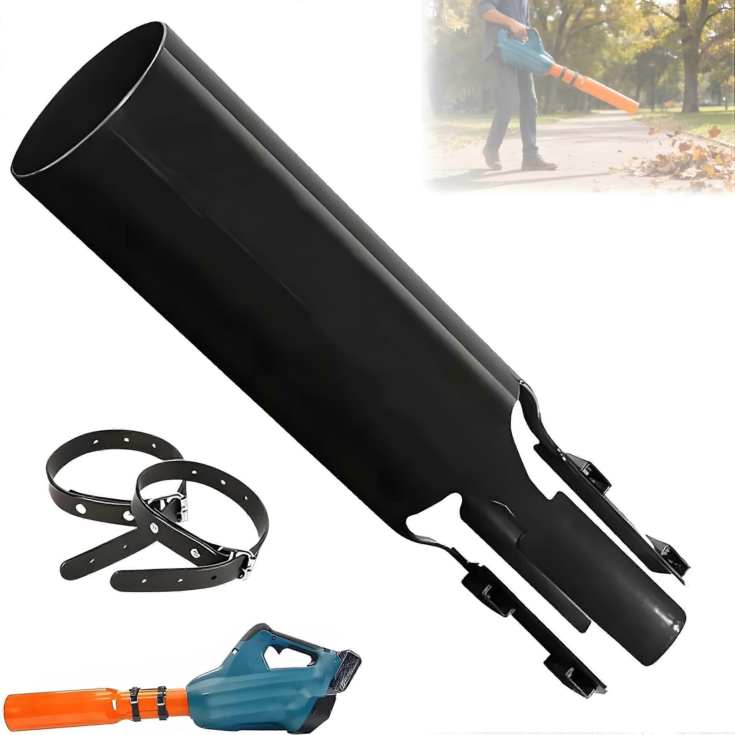 Universal Leaf Blower Attachment with Velocity Nozzle Tip, Fits 24 Inch Tubes, Black