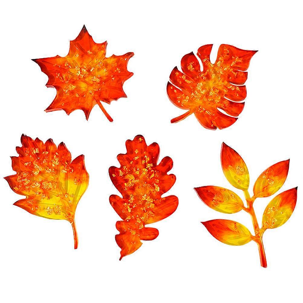 DIY Coaster Mold Christmas Tree Leaf Silicone Mold 5Pcs for Handmade Use