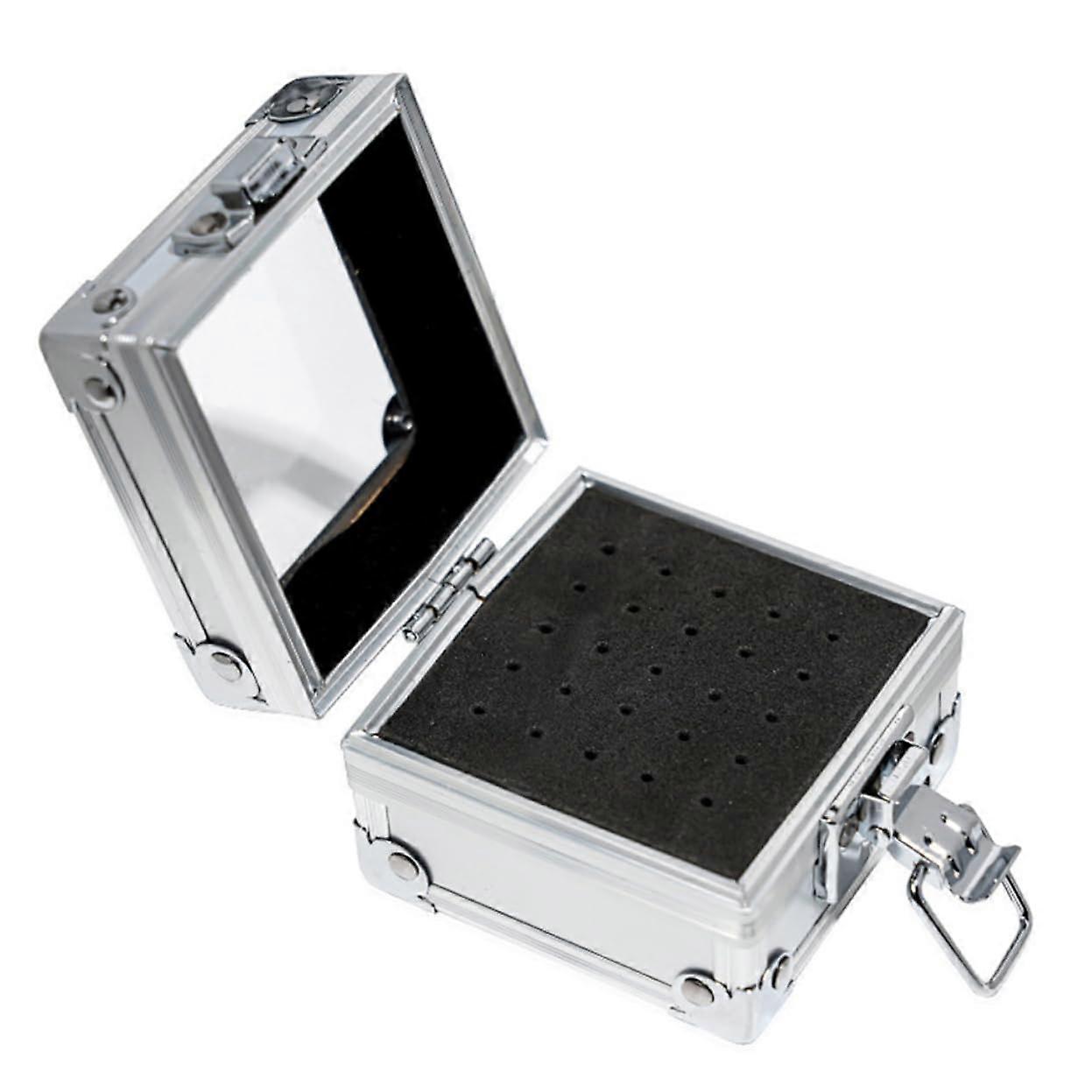 Nail Drill Bits Holder Aluminum Dustproof Storage Case with  Layout for Travel