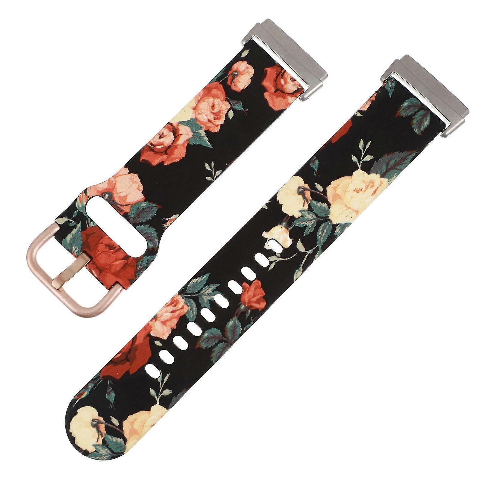 Versa3 Watch Band Strap for Smart Watch Printed Strap Orange Tpu