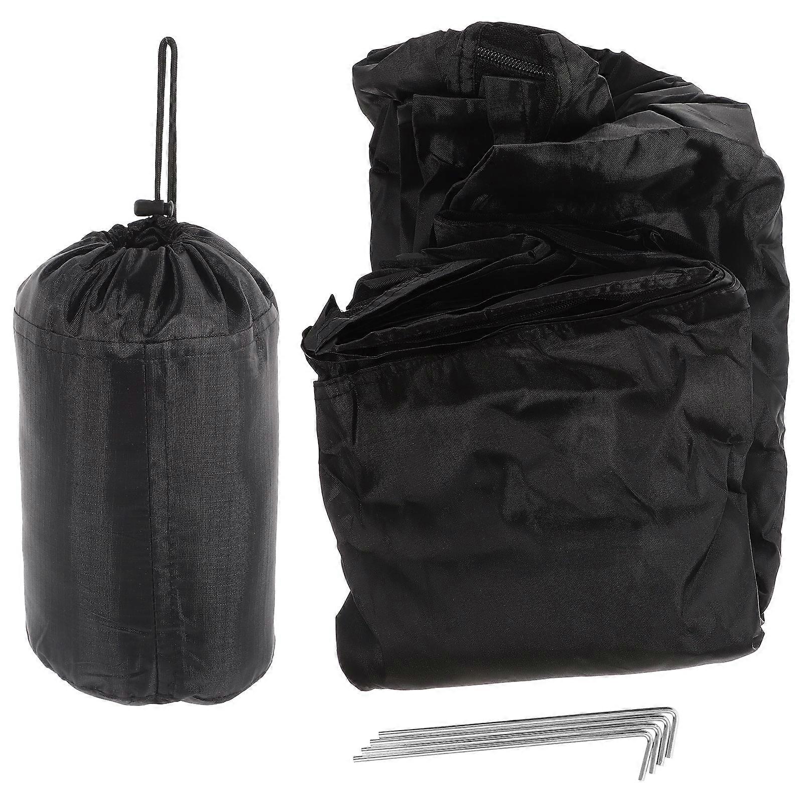 Camping Mesh Net Triangle Bed Net for Single Person Waterproof Black Material 1 Set