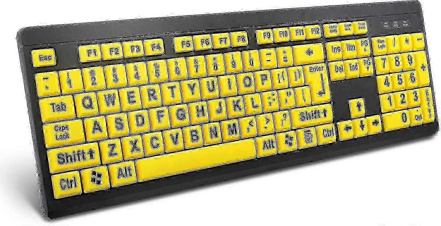 Large Font Keyboard for Seniors, Spill-Resistant & Ergonomic USB