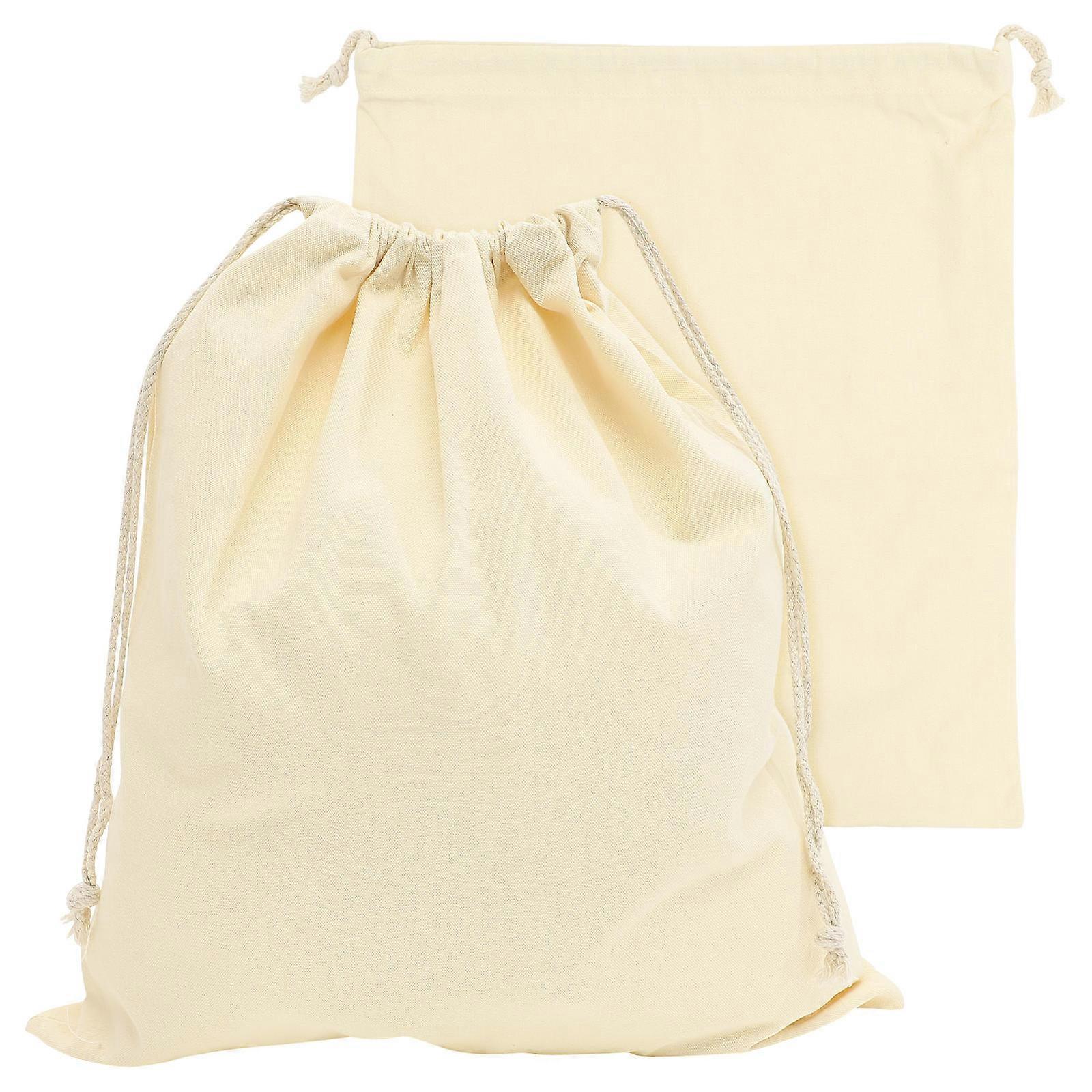 Canvas Laundry Storage Bags Drawstring Bags for Storage 2Pcs