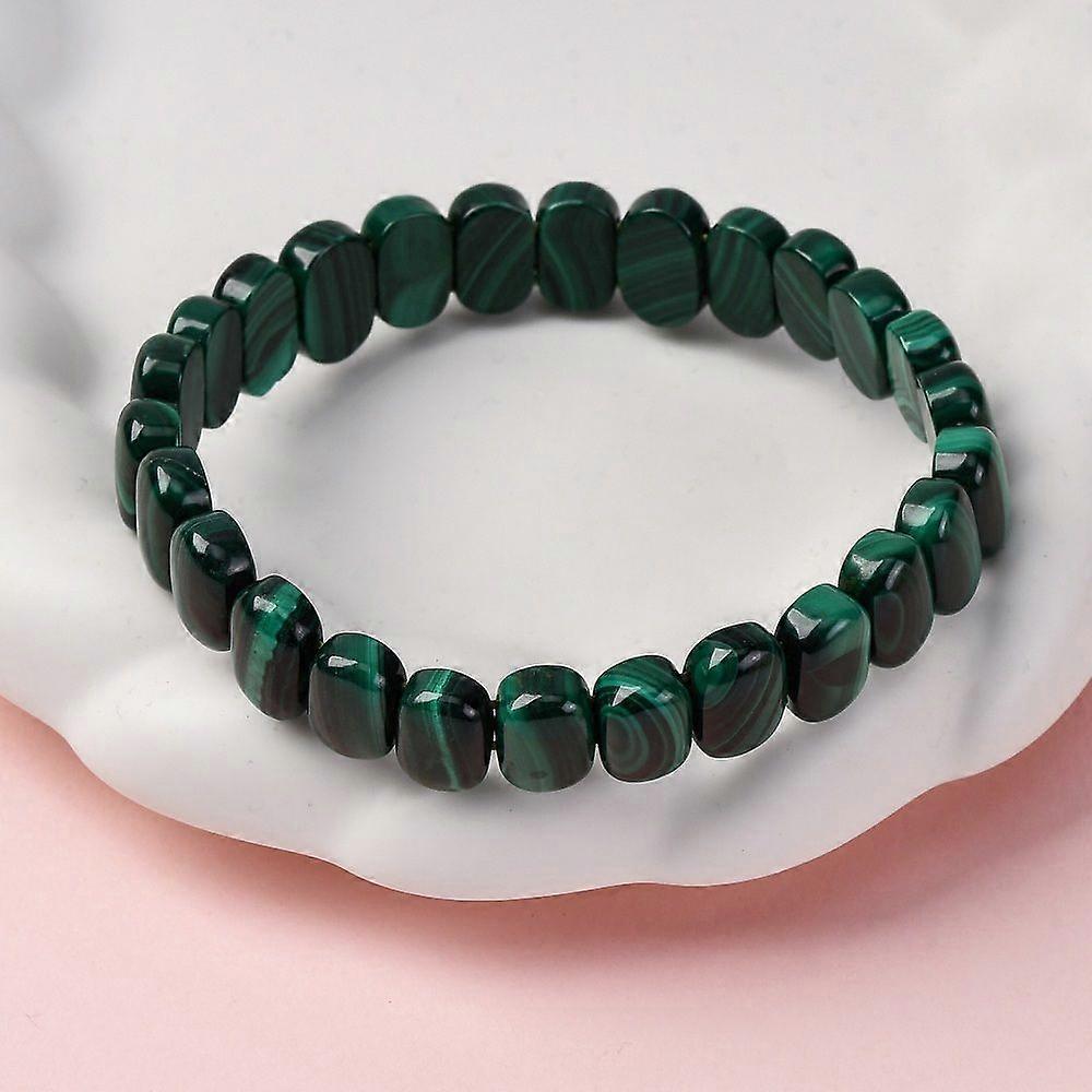 Natural Malachite Stretch Bracelets Rectangle 2 inch(5.1cm)
