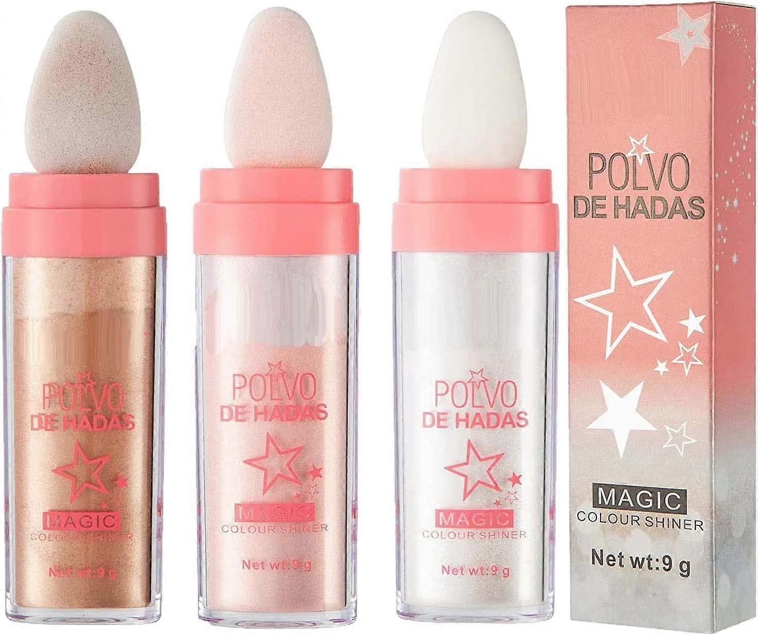 Highlighter Powder Set 3PCS Body Glitter Stick for Face MultiZone Shimmer Glow Makeup Kit