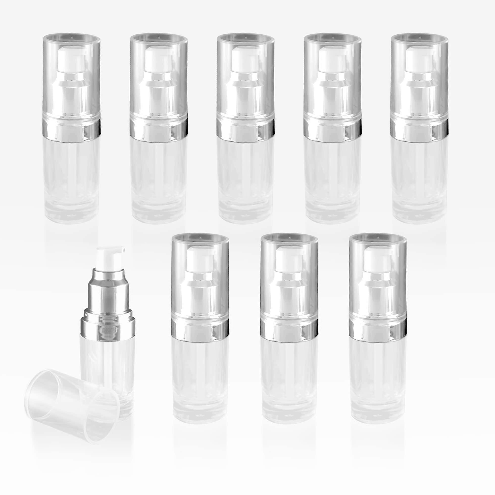 15ml Clear Cosmetic Lotion Pump Bottle with Silver Collar Bulk Pack for Smooth Dispensing