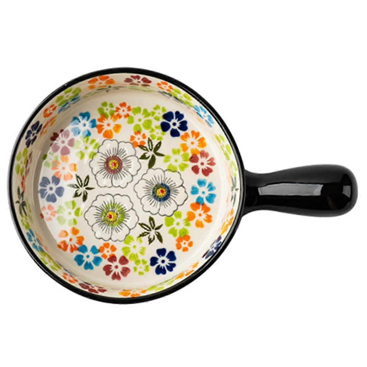 Small Ceramic Baking Dish with Handles, Green 6.4in, Oven Microwave Safe,  Temperature Resistant