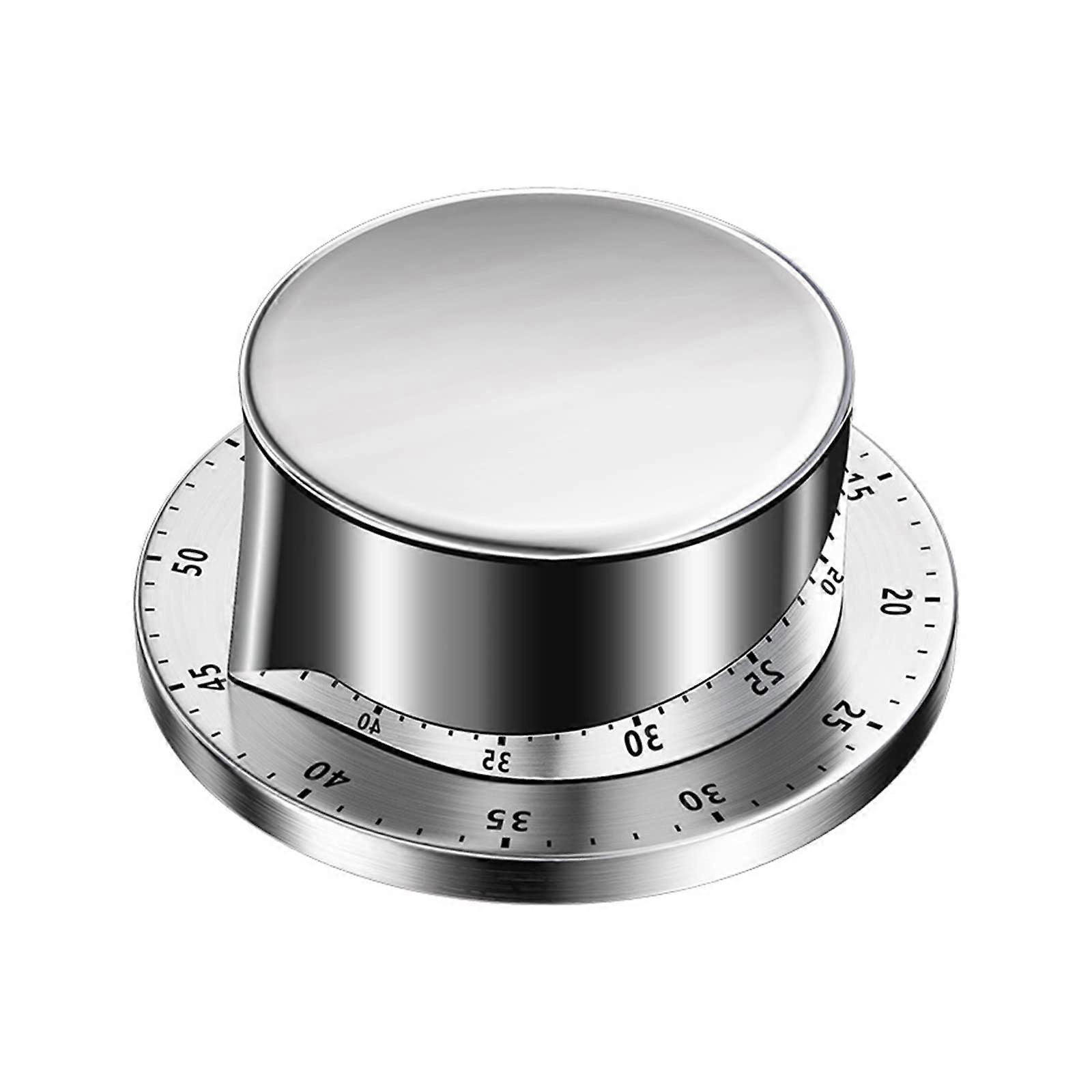Stainless Steel Mechanical Kitchen Timer with Magnetic Back, 60Minute Countdown for Cooking