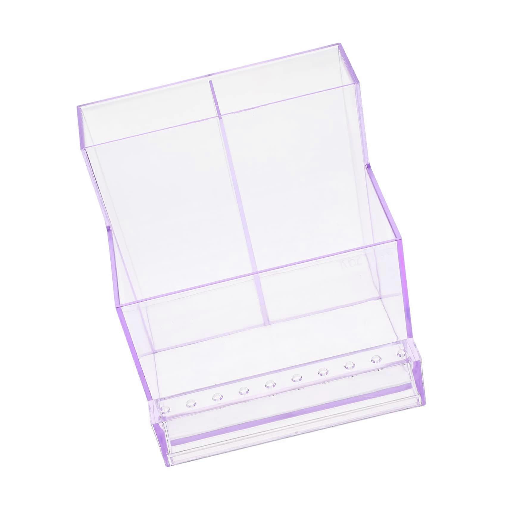 Nail Drill Bit Holder Dustproof Plastic Organizer Case for Salon and Home