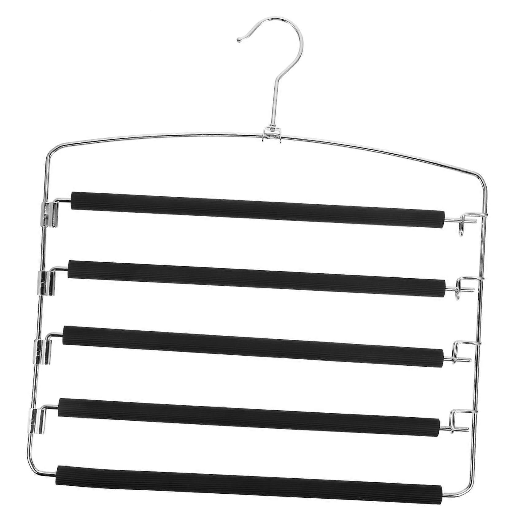 Space Saving Pants Hangers with Clips for Jeans and Skirts, MultiLayer Trouser Rack Organizer