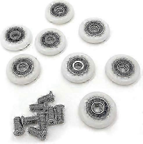 Shower door pulleys for shower enclosures 8-piece