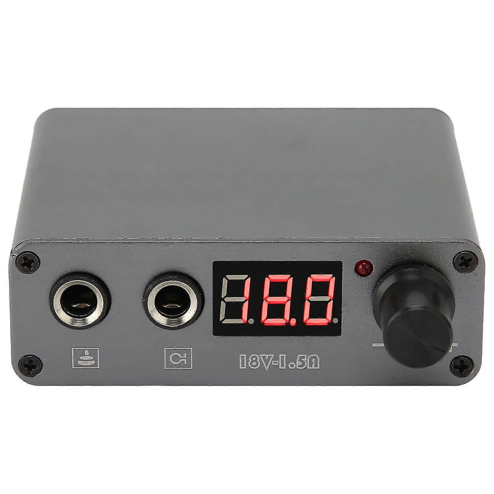 Digital Tattoo Power Supply with LCD Display, Precise Voltage Control, Aluminum Alloy, US Plug