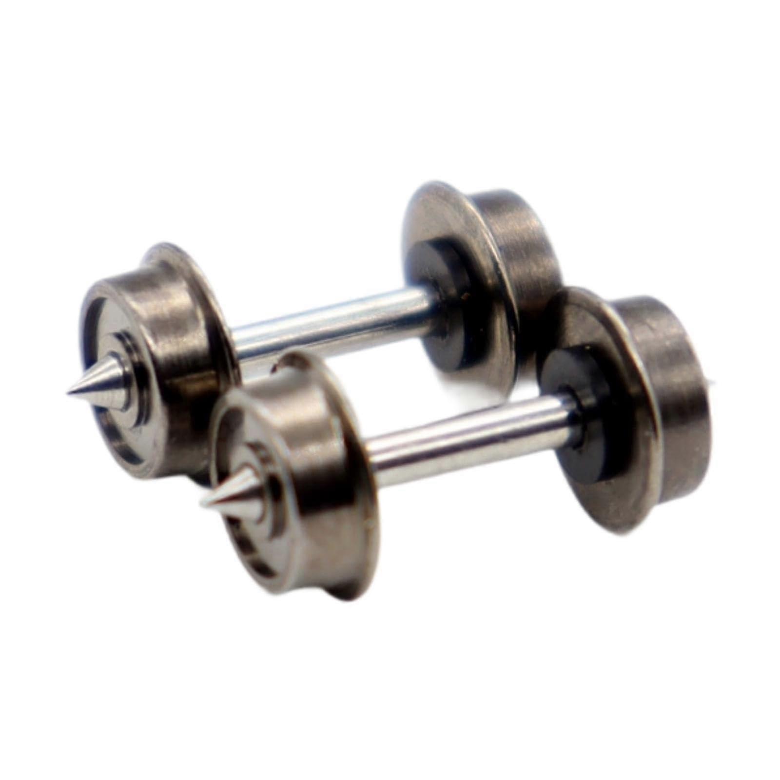 N Scale Metal Train Wheels 1/160 with Axles, Durable Replacement Wheelsets for Model Trains