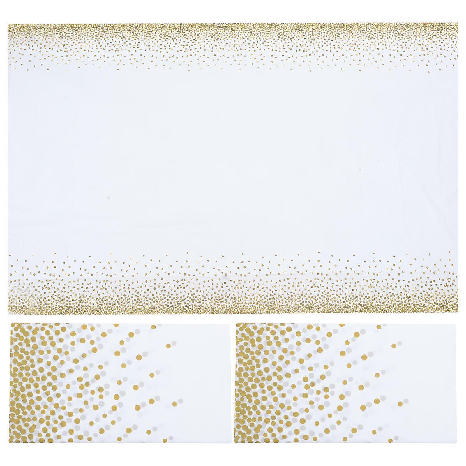 Tablecloth Disposable Dot Pattern for Party Decor 10Pcs White Covers