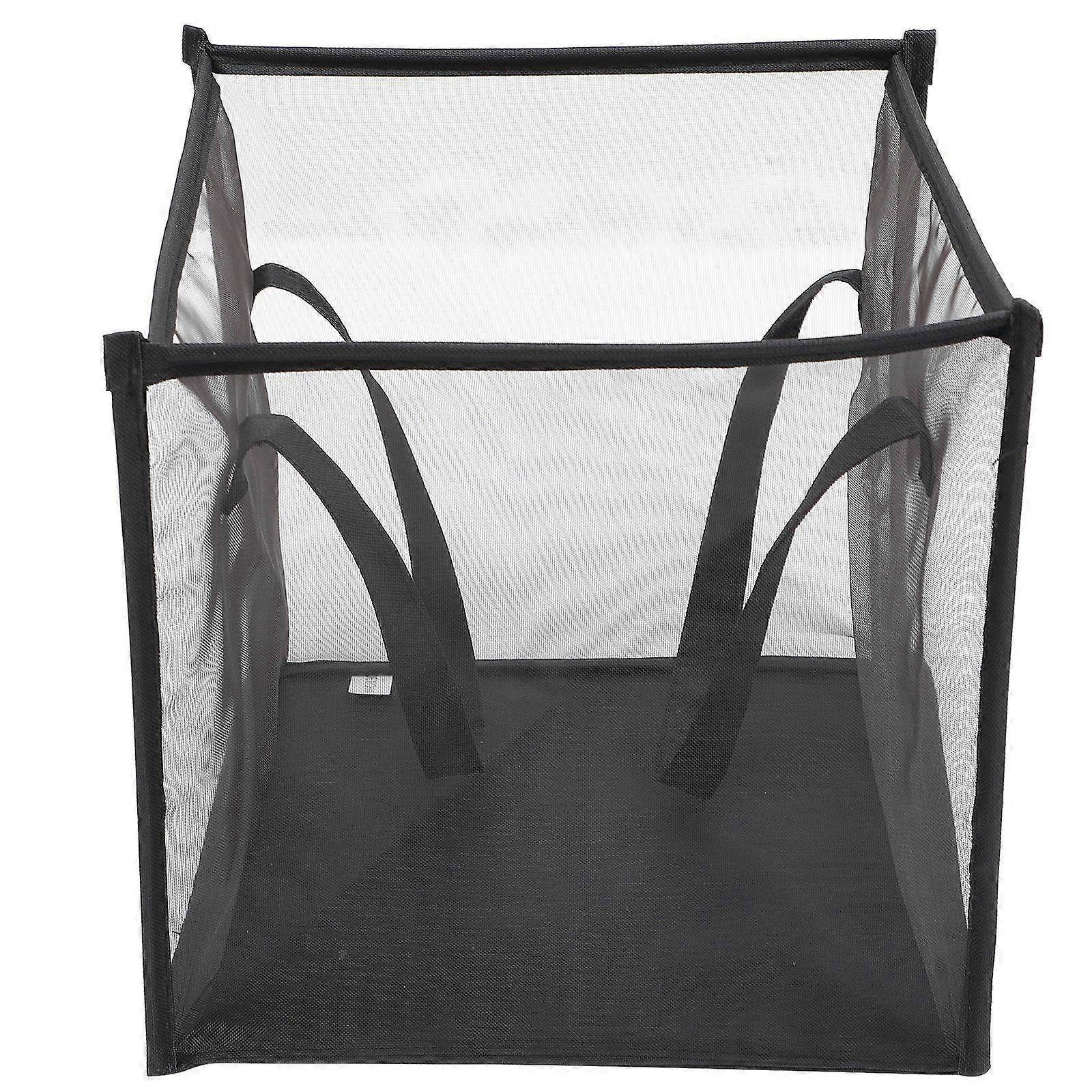Foldable Laundry Hamper For Clothes Storage In Bathroom With Breathable Black Mesh Material 1Pack